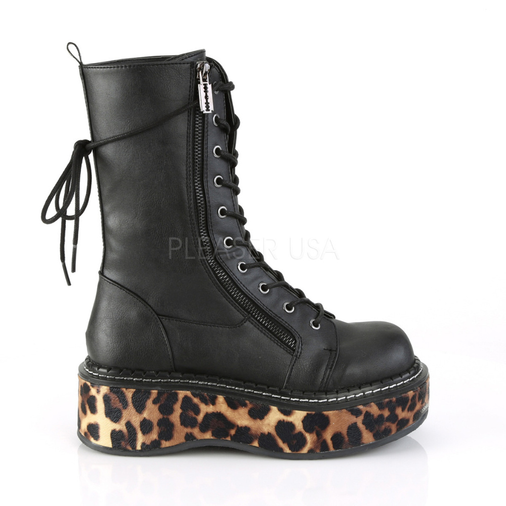 Gothic Leopard Platform Lace Up Boots - Picture 5 of 5